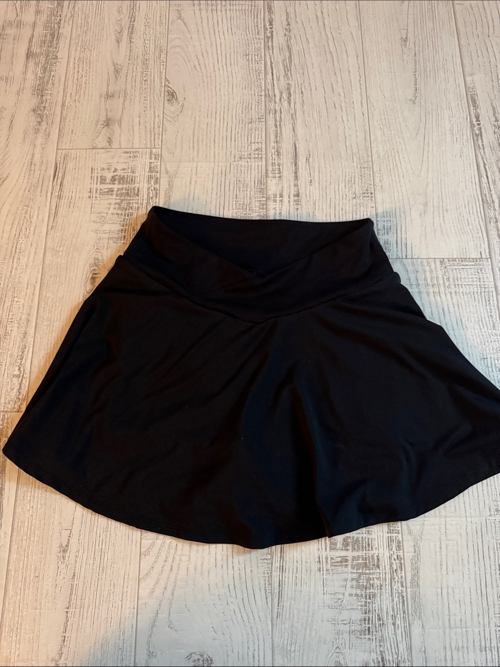 Fabletics Black Skater Skirt with Fold-Over Waistband